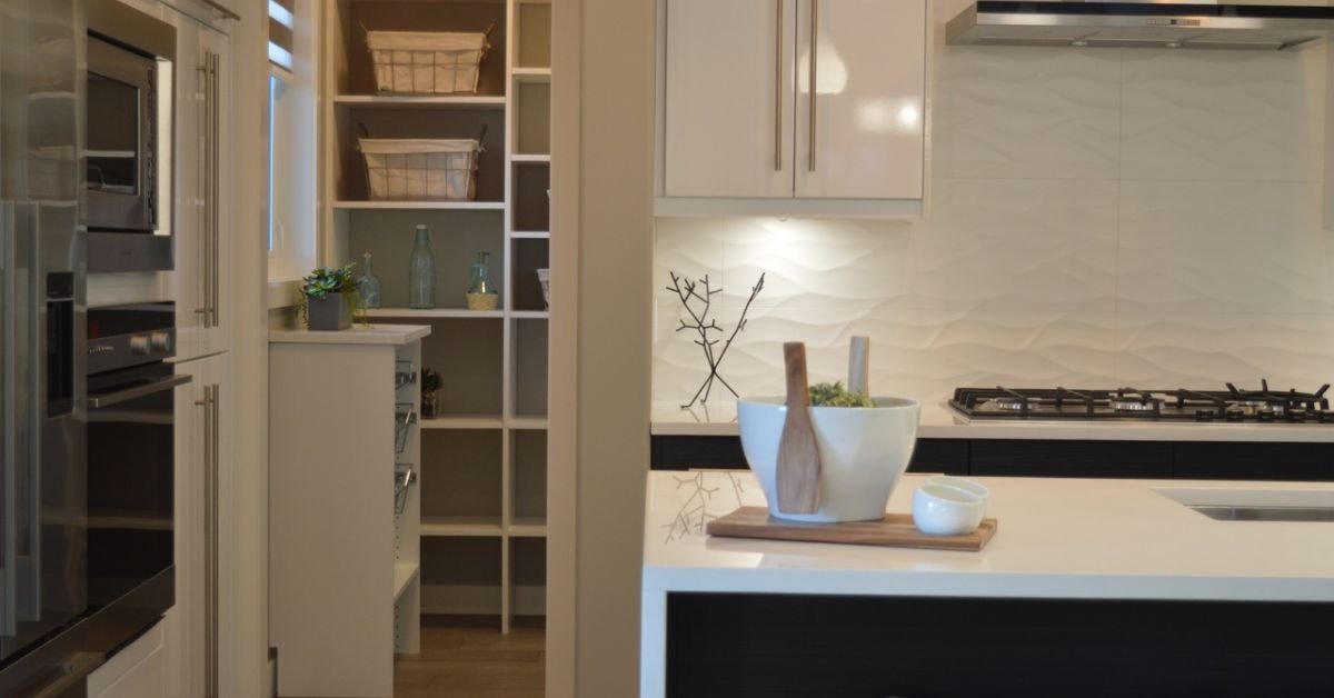 Under cabinet LED strip lights providing efficient kitchen illumination.